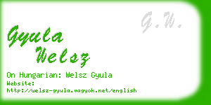 gyula welsz business card